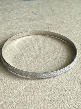 Silver Glitter Bangle Bracelet - Women's Jewelry
